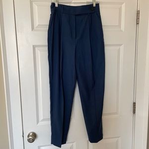 MANGO Blue High Waisted Suit Pants